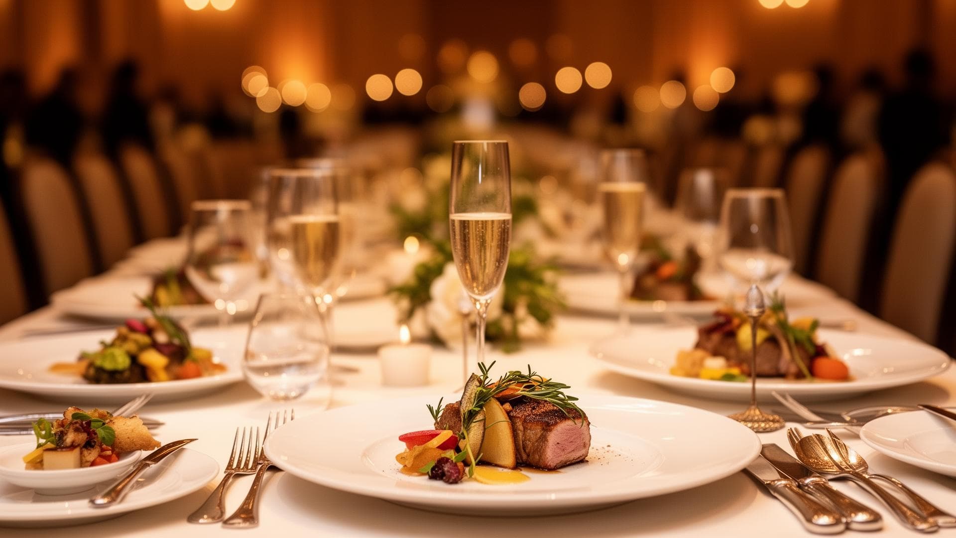 Elegant fine dining event setup